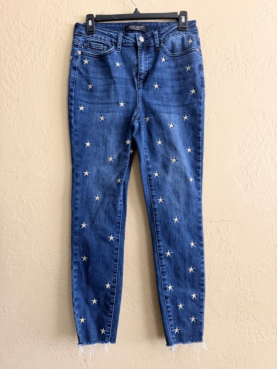 Judy Blue Denim - Judy Blue Blue Skinny Jeans with Star Embroidery